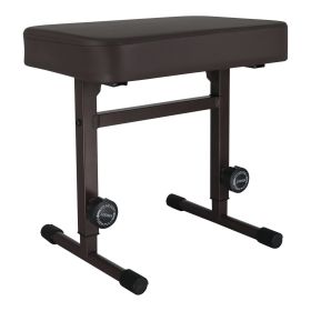 5 CORE Keyboard Bench Piano Stool T Style Brown Thick Padded Cushion Seat | Height Adjustable 17 to 22 inch | Keyboard Chair (PU Leather) KBB H-A