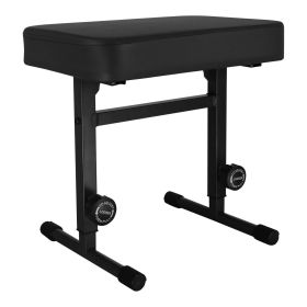 5 CORE Keyboard Bench Piano Stool T Style Black Thick Padded Cushion Seat | Height Adjustable 17 to 22 inch | Keyboard Chair (PU Leather) KBB H-A