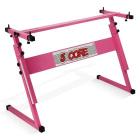 5 CORE Keyboard Stand Z Style Adjustable Electric Piano Riser Foldable & Sturdy Lift Holder For 54 61 Keys Instruments Baby Pink - KS Z1 BPNK