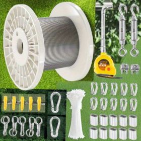 100ft 1/8" 7x7 Stainless Steel Wire Rope, High Strength Cable for Railing, Fencing, and Outdoor Construction Projects