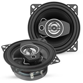 5 Core 2 Way 4' Car Stereo Speakers 250W Pair Coaxial Subwoofer w Tweeter | Universal Fit Quick Easy Replacement Component Speaker Vehicle Door/S
