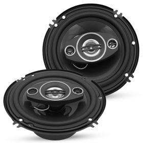 5 Core 2 Way 6' Car Stereo Speakers Pair 500W Coaxial Subwoofer w Tweeter | Universal Fit Deep Bass Replacement Component Speaker for Vehicle Doo