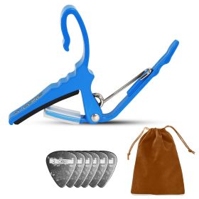 5Core Capo Acoustic Electric Guitar String Clip + 6Pcs Guitar Picks + Carry Bag