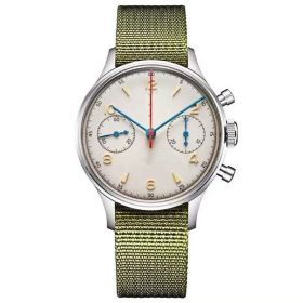 Pot Glass 5 Hand Multifunction Atmospheric Quartz Watch (Color: Fabric strap)