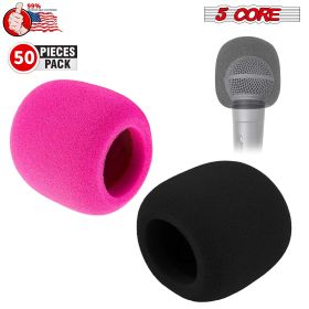 5 Core Microphone Covers Foam Pair Mic Windscreen for Most Standard Handheld Microphone (SKU: 50 Pieces)