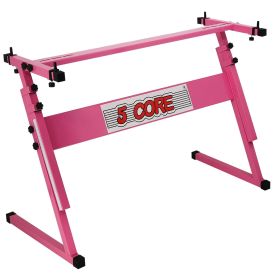 5 CORE Keyboard Stand Riser Z Style Height Width Adjustable Portable Heavy Duty Music Stands Holder for Kids and Adults Fits 54 to 88 Key Electri (SKU: KS Z1 BPNK HD)