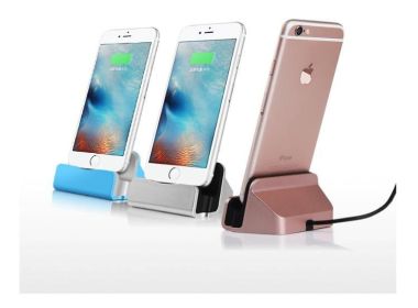 iPhone Rejuvenating Charge and Sync Stand For Your Apple iPhone 5/5s/6/6s/6Plus (Color: Silver)