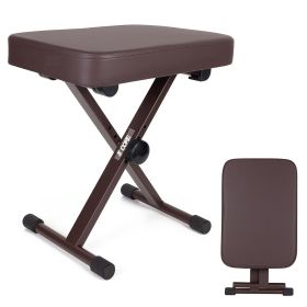 5 Core Keyboard Bench 3 Inch Padded Cushioned Piano Stool Height Adjustable Guitar Seat Heavy Duty Folding Portable Musician Chair W Nonslip Rubb (SKU: KBB BR HD)