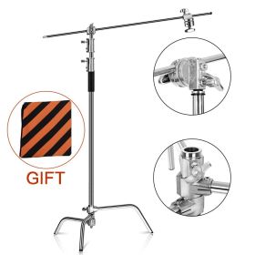 2.6M/8.5FT Stainless Steel Century Foldable Light Stand Tripod Magic Leg Photography C-Stand For Spot Light,Softbox,Photo Studio (Color: 2.6M)