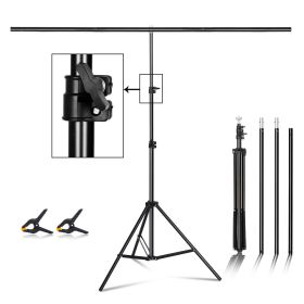 Photography 50*68cm 1.5*2M 2X2M T-shaped Background Stand Adjustable Support System Photo Studio for Non-Woven Muslin Backdrops (Size (mm): 150x200cm, Color: T-shaped)