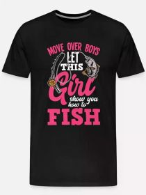 FISH Graphic Print Men'S Fashion T-Shirt, Trendy Pure Cotton Top with Short Sleeves, Round Comfortable Collar T-shirt (Color: Black, size: XXL)