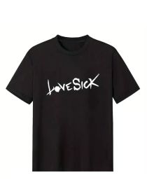 Men'S Casual Athletic T-Shirt - Breathable Polyester & Spandex Blend, Geometric Print, Round Neck - Perfect for Fitness (Color: Black, size: M)