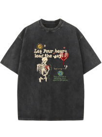 Men's Printed Short Sleeved Shirt (Option: Black-S)